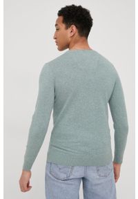 Tom Tailor sweter bawełniany męska kolor turkusowy. Okazja: na co dzień. Kolor: turkusowy. Materiał: bawełna. Długość rękawa: długi rękaw. Długość: długie. Styl: casual