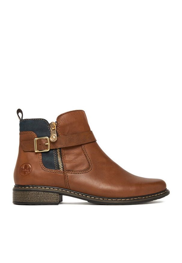 Rieker Botki Z4959-22 Brązowy. Kolor: brązowy. Materiał: skóra