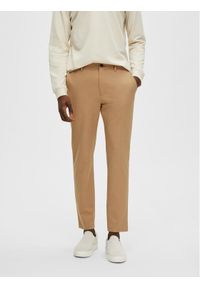 Selected Homme Spodnie materiałowe 16085270 Brązowy Slim Fit. Kolor: brązowy. Materiał: materiał #1