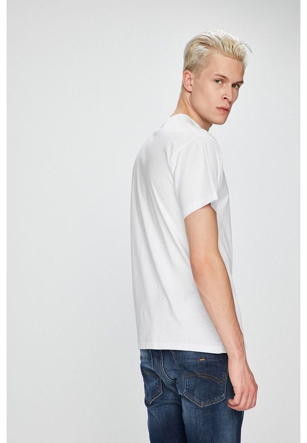 Vans - T-shirt. Okazja: na co dzień. Kolor: biały. Materiał: dzianina. Wzór: nadruk. Styl: casual