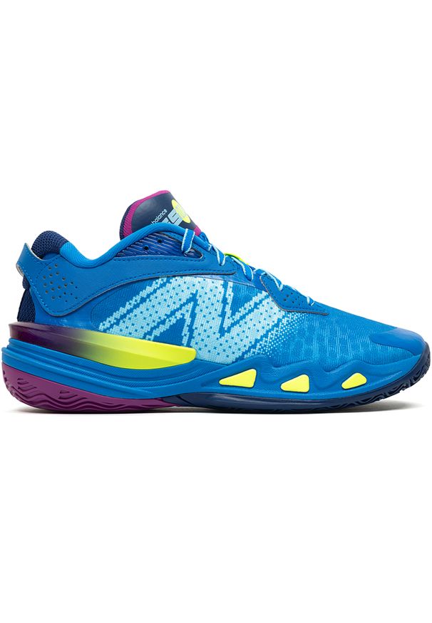 Buty męskie New Balance Hesi Low v2 BBHSLGB2 – niebieskie. Kolor: niebieski. Materiał: materiał, syntetyk, guma. Szerokość cholewki: normalna. Sport: koszykówka, fitness, bieganie