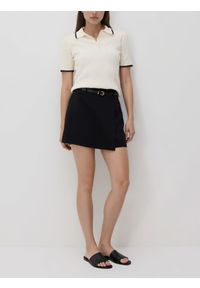 Reserved - Spódnico-szorty z paskiem - czarny. Kolor: czarny. Materiał: wiskoza, tkanina