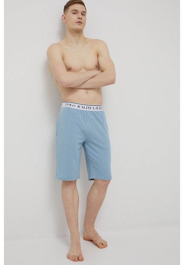 Polo Ralph Lauren szorty piżamowe 714862628003 męskie z nadrukiem. Kolor: niebieski. Materiał: dzianina. Wzór: nadruk