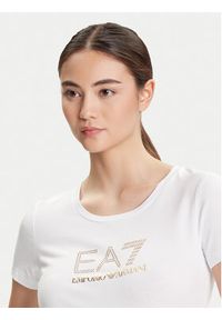 EA7 Emporio Armani T-Shirt 8NTT67 TJDQZ 1100 Biały Skinny Fit. Kolor: biały. Materiał: bawełna