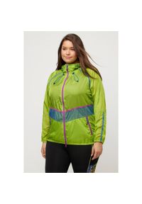 ULLA POPKEN - Damskie Kurtka turystyczna kaptur dwukierunkowy suwak hydrofobowa. Kolekcja: plus size. Kolor: żółty. Materiał: poliester, materiał #1