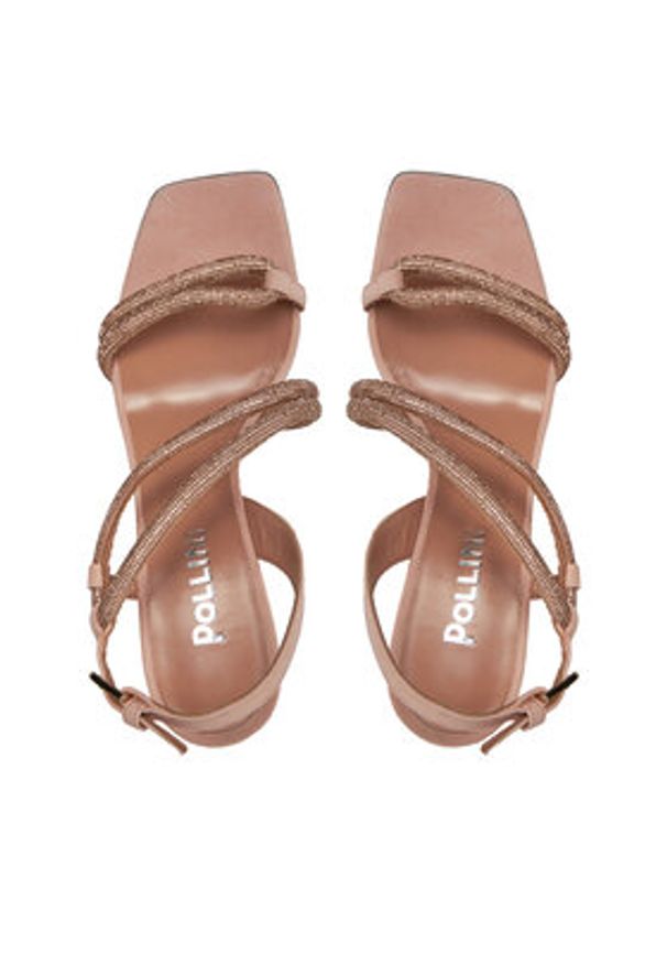 Pollini Sandały SA16039C1ITA0609 Różowy. Kolor: różowy. Materiał: skóra, zamsz