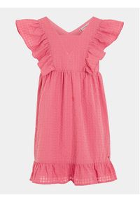 TOMMY HILFIGER - Tommy Hilfiger Sukienka letnia Gingham KG0KG07930 M Różowy Relaxed Fit. Kolor: różowy. Materiał: bawełna. Sezon: lato