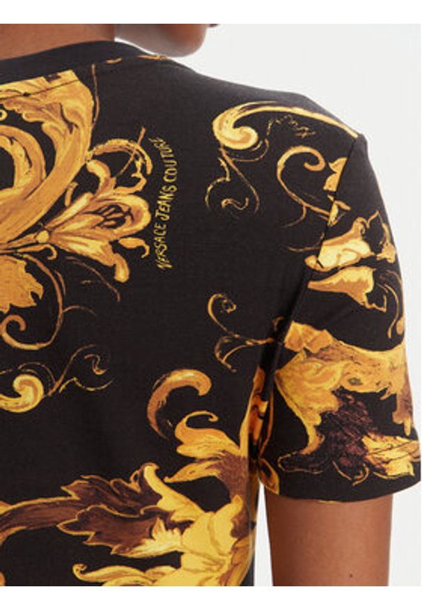 Versace Jeans Couture T-Shirt 79HAH608 JS504 Czarny Slim Fit. Kolor: czarny. Materiał: bawełna