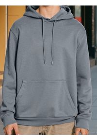 Sinsay - Bluza hoodie basic - niebieski. Kolor: niebieski
