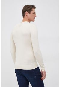 Guess - Sweter z domieszką wełny. Okazja: na co dzień. Kolor: beżowy. Materiał: wełna. Długość rękawa: długi rękaw. Długość: długie. Styl: casual #2
