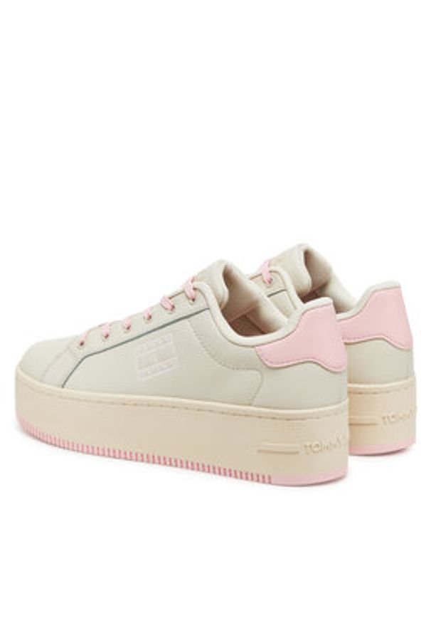 Tommy Jeans Sneakersy Tjw Flatform Ess EN0EN02518 Różowy. Kolor: różowy. Materiał: skóra