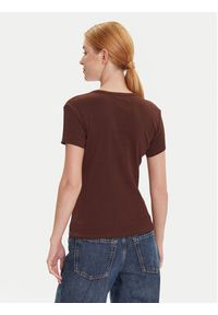 Tommy Jeans T-Shirt Essential DW0DW17383 Brązowy Slim Fit. Kolor: brązowy. Materiał: bawełna #3