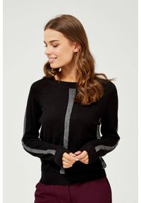 MOODO - Sweter z metaliczną nitką. Materiał: poliester, wiskoza. Długość rękawa: długi rękaw. Długość: długie. Wzór: gładki #1
