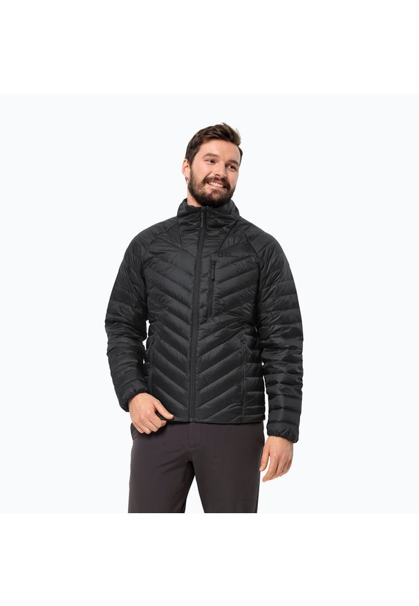 Kurtka puchowa męska Jack Wolfskin Passamani Down. Kolor: czarny. Materiał: puch. Sport: turystyka piesza