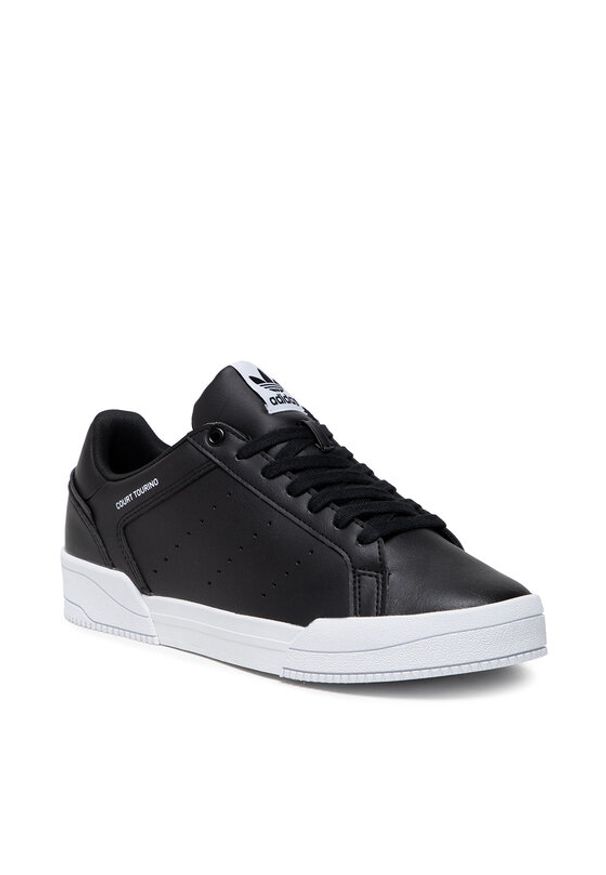 Adidas - adidas Buty Court Tourino H02176 Czarny. Kolor: czarny. Materiał: skóra