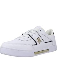 TOMMY HILFIGER - Tenisówki Tommy Hilfiger Model Th Prep Court Kolor Biały. Kolor: biały. Materiał: skóra, tkanina