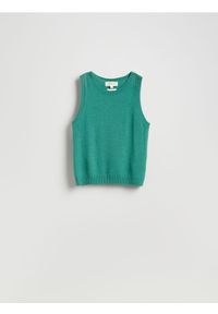 Reserved - Wełniana kamizelka - zielony. Kolor: zielony. Materiał: wełna #1
