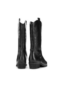 Wittchen - Damskie kowbojki z haftem czarne. Kolor: czarny. Materiał: skóra ekologiczna. Wzór: haft. Obcas: na obcasie. Styl: klasyczny, elegancki. Wysokość obcasa: średni #7