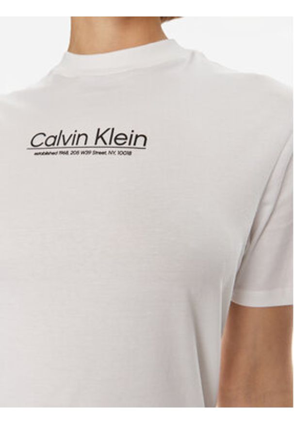 Calvin Klein T-Shirt Coordinates K20K207005 Biały Regular Fit. Kolor: biały. Materiał: bawełna