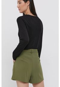 TALLY WEIJL - Tally Weijl Szorty damskie kolor zielony gładkie high waist. Stan: podwyższony. Kolor: zielony. Materiał: materiał, tkanina. Wzór: gładki