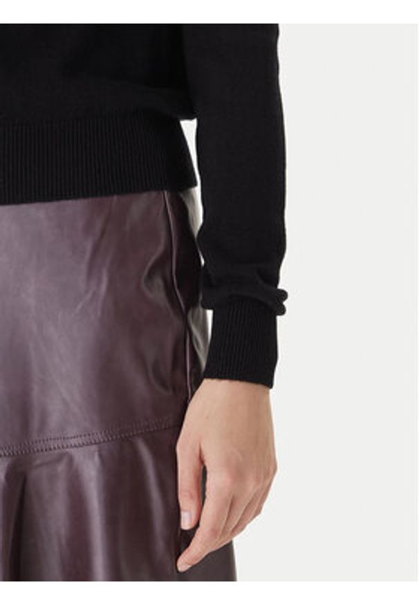 KAOS Sweter RI1KT019 Czarny Regular Fit. Kolor: czarny. Materiał: wełna