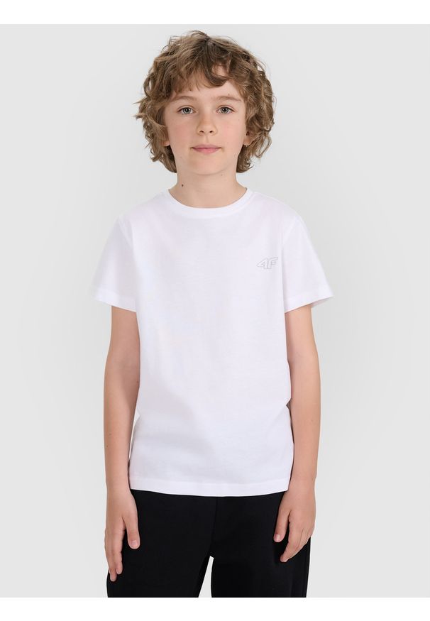 4f - 4F T-shirt regular gładki (2-pack) dziecięcy - multikolor 134/140 (8-10 lat). Okazja: na co dzień. Kolor: wielokolorowy. Materiał: jersey, bawełna, materiał. Długość rękawa: krótki rękaw. Długość: krótkie. Wzór: gładki. Sezon: lato. Styl: casual, klasyczny, młodzieżowy, sportowy