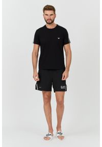Emporio Armani - EMPORIO ARMANI Czarny męski t-shirt bande logo, Rozmiar XL. Kolor: czarny #4