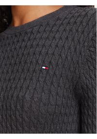 TOMMY HILFIGER - Tommy Hilfiger Sweter WW0WW44993 Szary ciemny Regular Fit. Kolor: szary. Materiał: bawełna #5