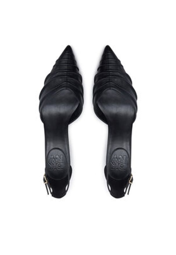DKNY Sandały Vanda Ankle K3432119 Czarny. Kolor: czarny. Materiał: skóra
