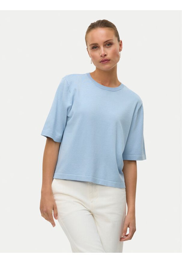 Vero Moda Sweter Silje 10320460 Błękitny Oversize. Kolor: niebieski. Materiał: wiskoza