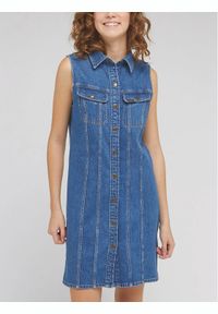 Lee Sukienka jeansowa L51QHKB12 112330461 Niebieski Regular Fit. Kolor: niebieski. Materiał: bawełna