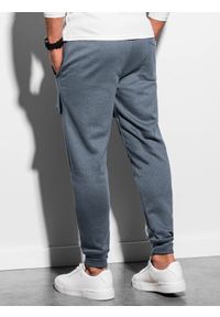 Ombre Clothing - Spodnie męskie dresowe joggery P904 - grafitowe - L. Kolor: szary. Materiał: dresówka #6