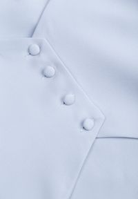Renee - Niebieska Elegancka Sukienka z Bufiastymi Rękawami Odkrytymi Plecami i Wiązaniem Haritte. Kolor: niebieski. Typ sukienki: rozkloszowane. Styl: elegancki #3