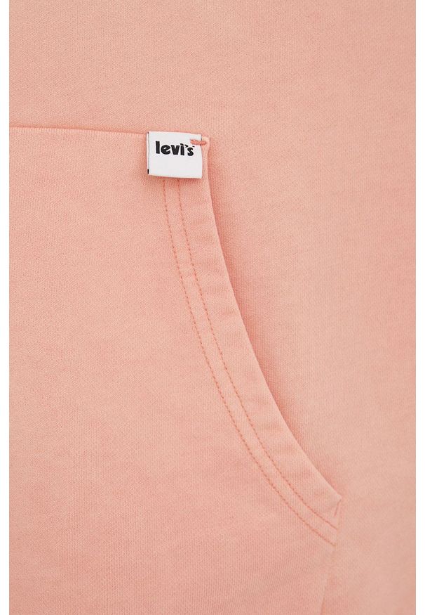 Levi's® - Levi's bluza bawełniana damska kolor różowy z kapturem wzorzysta. Okazja: na spotkanie biznesowe. Typ kołnierza: kaptur. Kolor: różowy. Materiał: bawełna. Długość rękawa: długi rękaw. Długość: długie. Styl: biznesowy