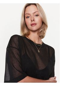 Sisley Sweter 1034M102Y Czarny Regular Fit. Kolor: czarny. Materiał: wiskoza #5