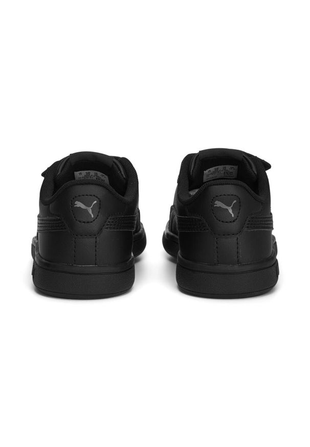Puma - Dziecięce skórzane sneakersy Smash 3.0 V PUMA Black Shadow Gray. Kolor: czarny, szary, wielokolorowy. Materiał: skóra. Sport: turystyka piesza