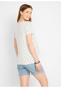 Shirt ciążowy z krótkim rękawem (2 szt.), bawełna organiczna bonprix czarny + biały w kropki. Kolekcja: moda ciążowa. Kolor: czarny. Materiał: bawełna. Długość rękawa: krótki rękaw. Długość: krótkie. Wzór: kropki #3