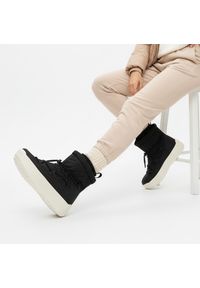 Czarne Śniegowce Filippo Ciepłe Buty Damskie Na Platformie. Okazja: na co dzień, na spacer. Kolor: czarny. Materiał: materiał, jeans, puch. Sezon: zima. Obcas: na platformie. Styl: casual #1