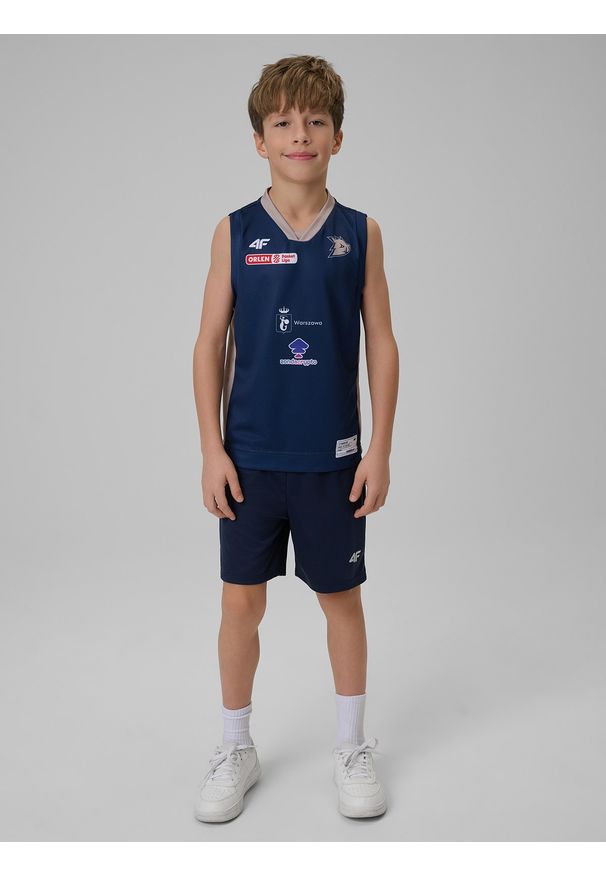 4f - 4F Koszulka meczowa replika wyjazdowa z sezonu 2025/26 dziecięca 4F x Dziki Warszawa - granatowa 146/152 (10-12 lat). Kolor: niebieski. Materiał: materiał. Wzór: nadruk. Sezon: lato