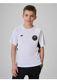 4f - 4F Koszulka sportowa szybkoschnąca dziecięca 4F JUNIOR x Robert Lewandowski - biała 158/164 (12-14 lat). Kolor: biały. Materiał: materiał. Wzór: nadruk. Sezon: lato. Sport: piłka nożna, fitness #2