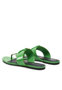 Calvin Klein Jeans Japonki Flat Sandal Slide Toepost Mg Met YW0YW01342 Zielony. Kolor: zielony