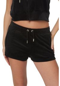 Juicy Couture - JUICY COUTURE Czarne damskie spodenki Tamia Shorts. Kolor: czarny #4