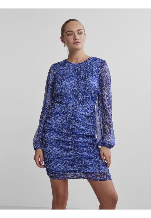 Pieces Sukienka koktajlowa Navi 17127836 Granatowy Slim Fit. Kolor: niebieski. Materiał: syntetyk. Styl: wizytowy