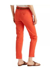 Lauren Ralph Lauren - LAUREN BY RALPH LAUREN - Pomarańczowe spodnie Slim Fit. Kolor: pomarańczowy. Materiał: bawełna, tkanina #2