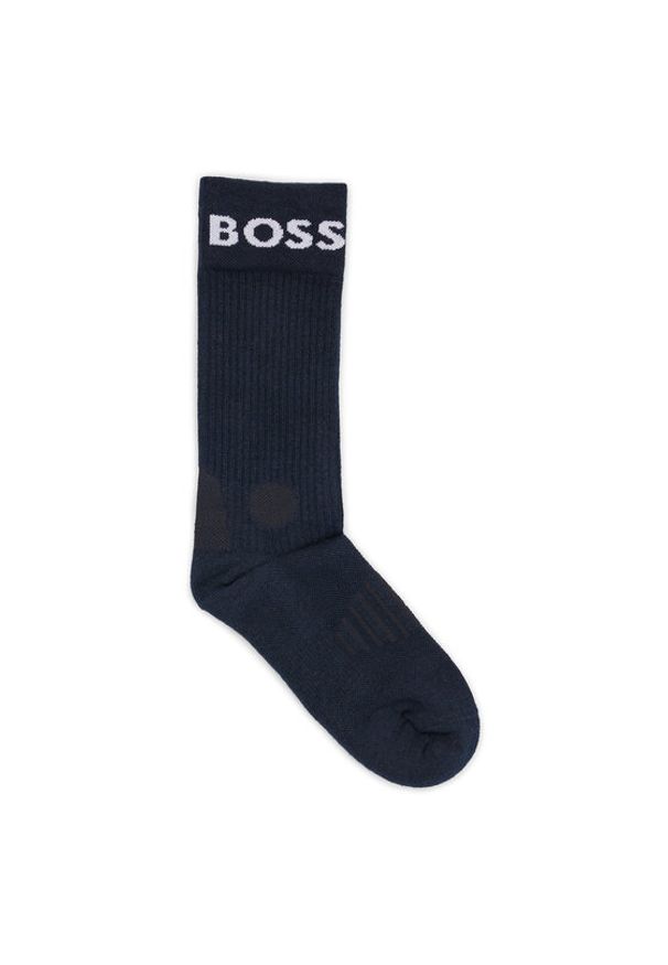 BOSS - Boss Zestaw 2 par wysokich skarpet męskich 50467707 Niebieski. Kolor: niebieski. Materiał: materiał