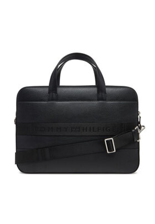 TOMMY HILFIGER - Tommy Hilfiger Torba na laptopa Th Central Computer Bag AM0AM13203 Czarny. Kolor: czarny. Materiał: skóra