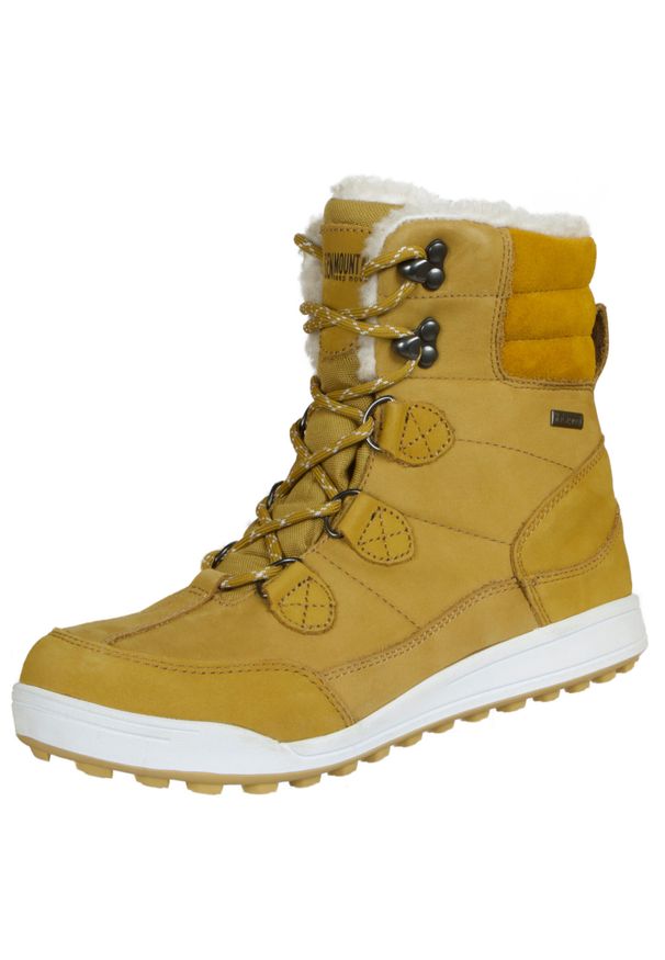 GUGGEN MOUNTAIN - Wodoodporne buty zimowe damskie futro wełna jagnięca. Kolor: brązowy. Materiał: futro, wełna. Sezon: zima. Styl: sportowy, elegancki