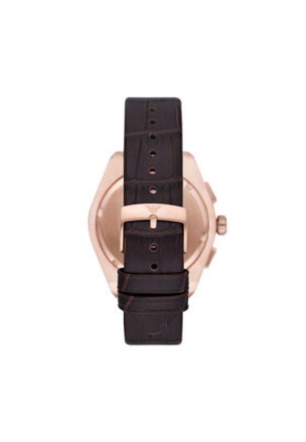 Emporio Armani Zegarek Federico AR11563 Brązowy. Kolor: brązowy. Materiał: skóra