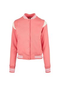 Urban Classics - Damska Bluza Dresowa College. Kolor: różowy, biały, wielokolorowy. Materiał: dresówka
