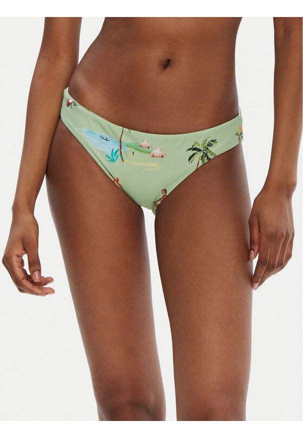 Seafolly Dół od bikini Isla Palm 40426-216 Zielony. Kolor: zielony. Materiał: syntetyk